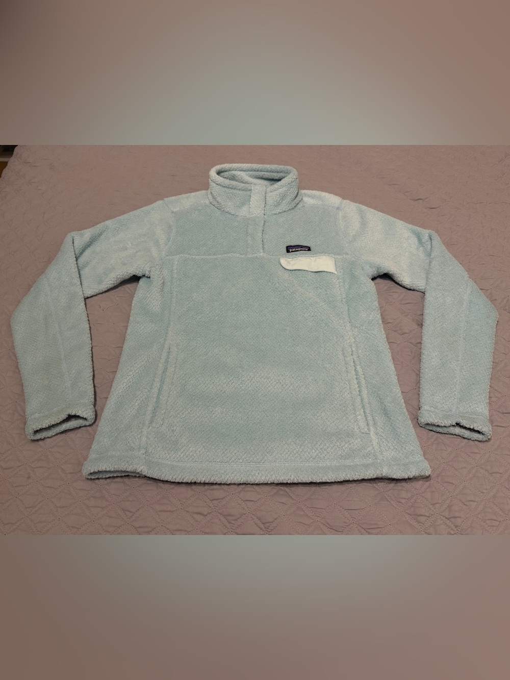 Patagonia Re-Tool Snap-T Pullover Fleece Abalone Blue Polartec Women Medium Hike